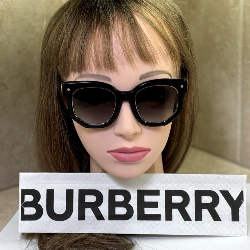 New Burberry BE4307 3001/8G Primrose Black Sunglasses. Geometric shape. - Picture 3 of 15